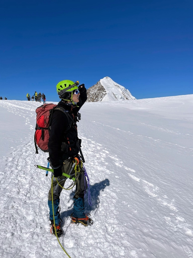 Andrea sul ghiacciaio del Monte Rosa